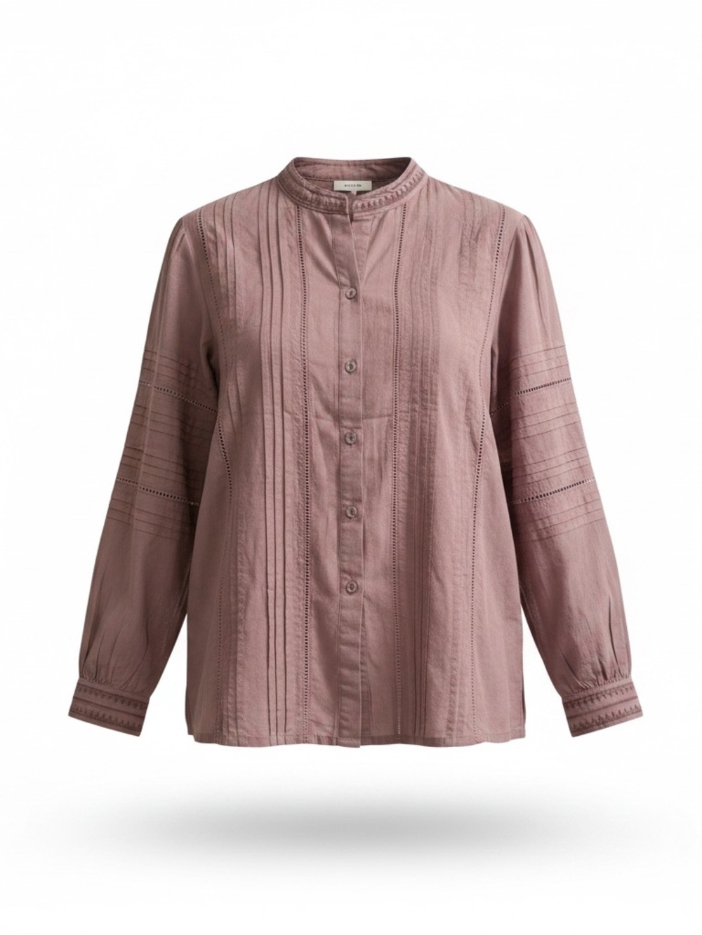 NWT Ex Voto 100% Cotton Pintuck Blouse Plum Purple Boho Size S